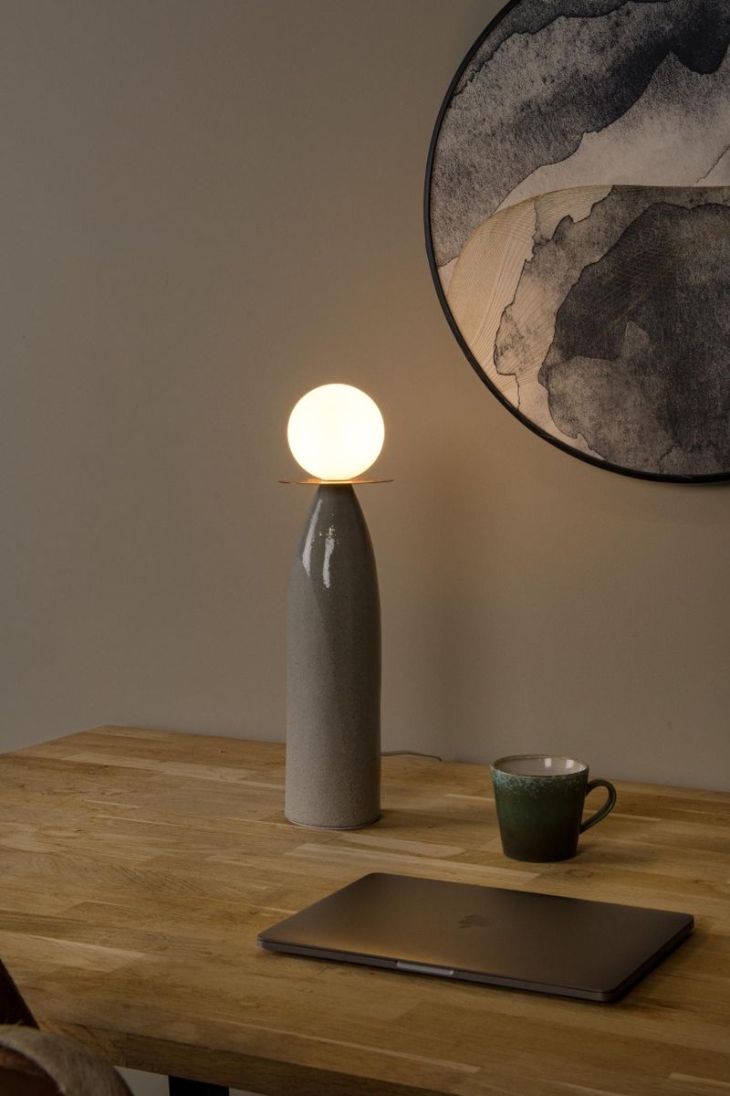 Lucide FIGARO - Stolná lampa - Ø 12 cm - 1xG9 - Sivá